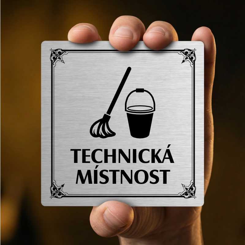 Technická místnost, 118x118mm, stříbrná, Kansas